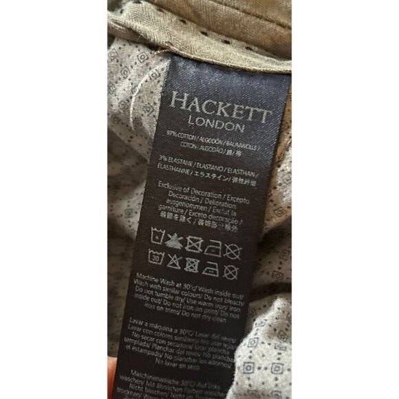 HACKETT London Casual Pants Cotton Chino Khaki Size 34 - Picture 4 of 9